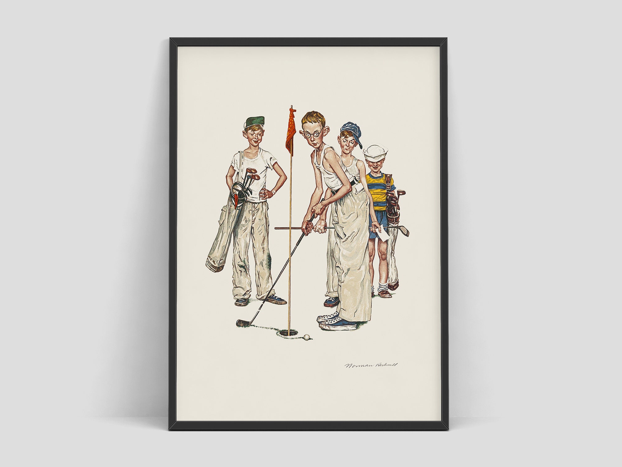 Norman Rockwell Golf 2nd vintage poster of the Sports Etsy