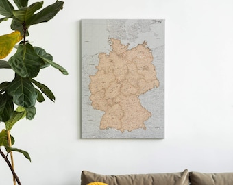 Deutschlandkarte zum Pinnen - Pinnwand Wandbilder Deutschland - Karte Bundesländer - Karte Reiseziele Markieren mit Pinnadeln - TripMap