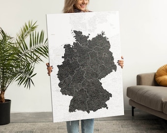 Deutschlandkarte Pinnwand - Wandbilder Deutschland zum Pinnen - Karte Bundesländer - Politische Karte Deutschland zum Markieren - TripMap