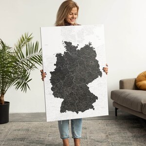 Deutschlandkarte Pinnwand - Wandbilder Deutschland zum Pinnen - Karte Bundesländer - Politische Karte Deutschland zum Markieren - TripMap
