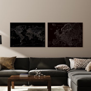 Mapa del mundo y Europa que se puede fijar con alfileres, tablero de países por los que hemos pasado para mostrar nuestros viajes, decoración detallada y personalizada con alfileres, 100 x 70 cm/39 x 27″