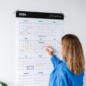 2025, 2026 Wandkalender Jahresplaner Großformat, Jahresübersicht, Wochenplan, Tagesplaner, Wandplaner, Familien Plakatkalender 61x111cm