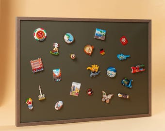 Magnet Board for Travel Magnets Collection, Framed and Personalized Souvenir Display on Canvas