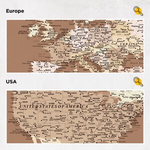 Personalized Couples World Map Poster Map and Pins for - Etsy