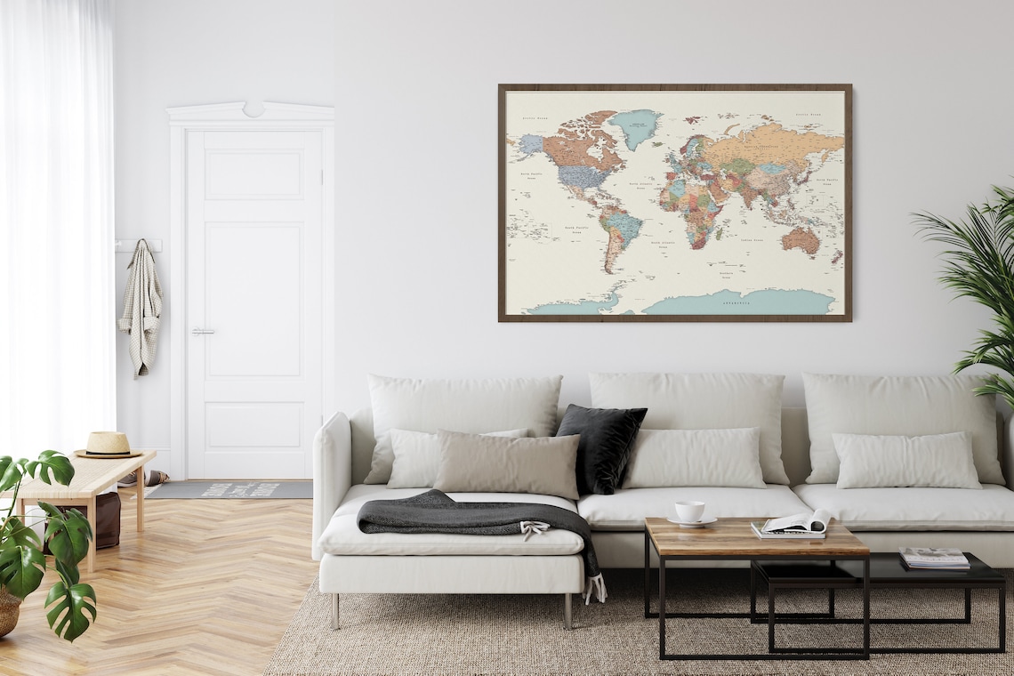 Accurate World Map Poster Large Wall Travel Map Print Etsy Australia Il 1140xN.2855719173 P0dn 