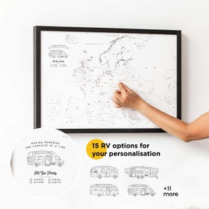 Cadeau pour propriétaire de caravane, cadeau de camping-car pour papa et maman, petite carte de l'Europe avec une épingle pour suivre les lieux visités, décoration de voyageur pour camping-car et camping-car