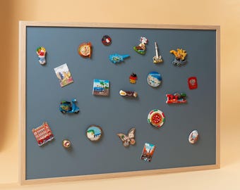 Ingelijst reismagneetbord voor aan de muur, display esthetische souvenirmagnetencollectie