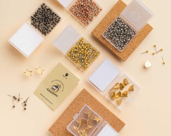 Map Push Pin Bundle: 100 Gold, 100 Black Gold, 100 Rose Gold, 100 Silver, 10 Gold Stars, 10 Gold Hearts, 1 Home | To Track Places Visited