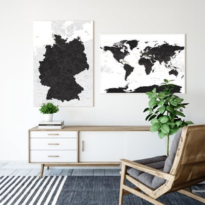 Mapa del mundo y de Alemania de lugares que has visitado, tablero de anuncios personalizado y detallado para marcar viajes, marcador de viaje de lona con chinchetas, 100 x 70 cm