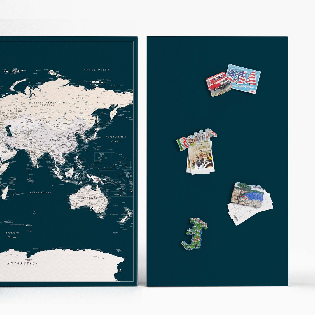 Office Magnetic Board or Pin Board, Dark Green Travel Magnet Collection ...