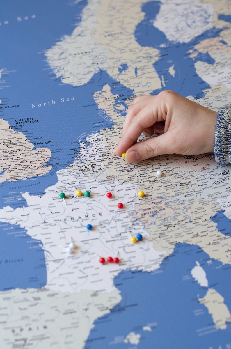 europe travel pin map