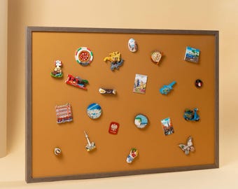 Travel Magnet Display Board, Framed Personalized Magnetic Wall Board for Vocation Souvenirs
