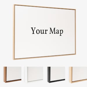 Floating Frame for Push Pin Travel Map - 4 Colors: Light Wood, Dark Wood, Black, White