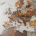 Push Pin World Map to Mark Places You've Been, Travel Tracker Canvas Wall Art, Visited Countries Pinnable Traveller Map, Personalized Gift product logo