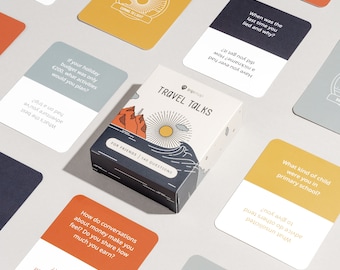 Travel Game for Adults, Fun Road Trip Game to Play in The Car with Friends, Conversation Starter Cards 140 Questions, Topics to Discuss
