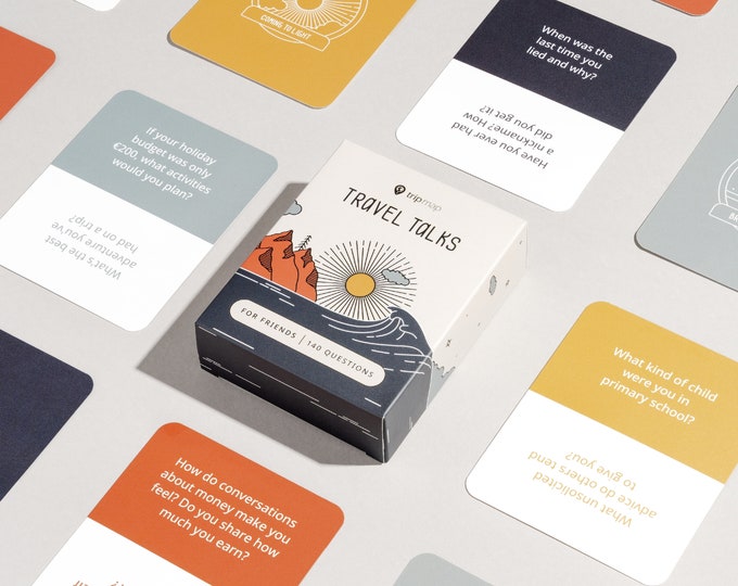 Travel Game for Adults, Fun Road Trip Game to Play in The Car with Friends, Conversation Starter Cards 140 Questions, Topics to Discuss