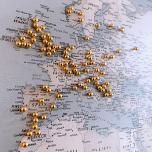 Places We Have Traveled Map, Detailed World Map Push Pin Canvas, Personalized Travel Tracker to Mark Locations, Visited Countries Pinboard