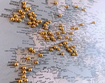 Places We Have Traveled Map, Detailed World Map Push Pin Canvas, Personalized Travel Tracker to Mark Locations, Visited Countries Pinboard