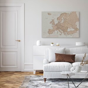 Vintage Europe Map With Pins - Push Pin Travel Map Wall Art - Large ...