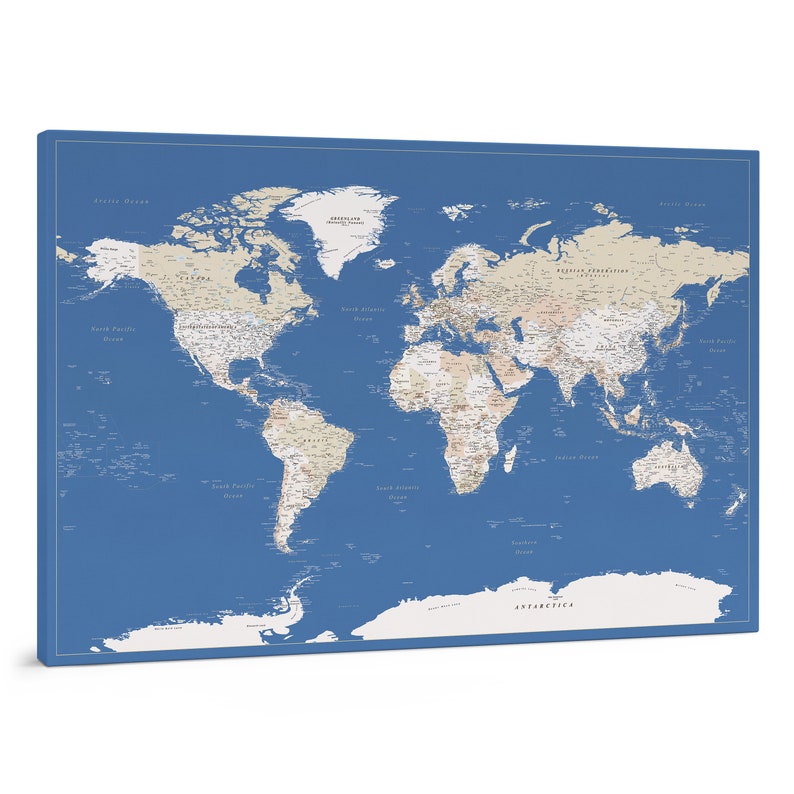 Push Pin World Map Canvas - Custom Travel Map Pin Board - Places ...
