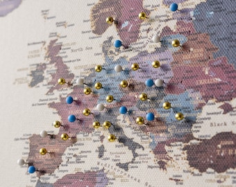 Extra Large Push Pin World Map, Detailed Pinboard to Mark Places Visited, Personalized Travel Tracker, Show Countries I Have Been, Trip Map