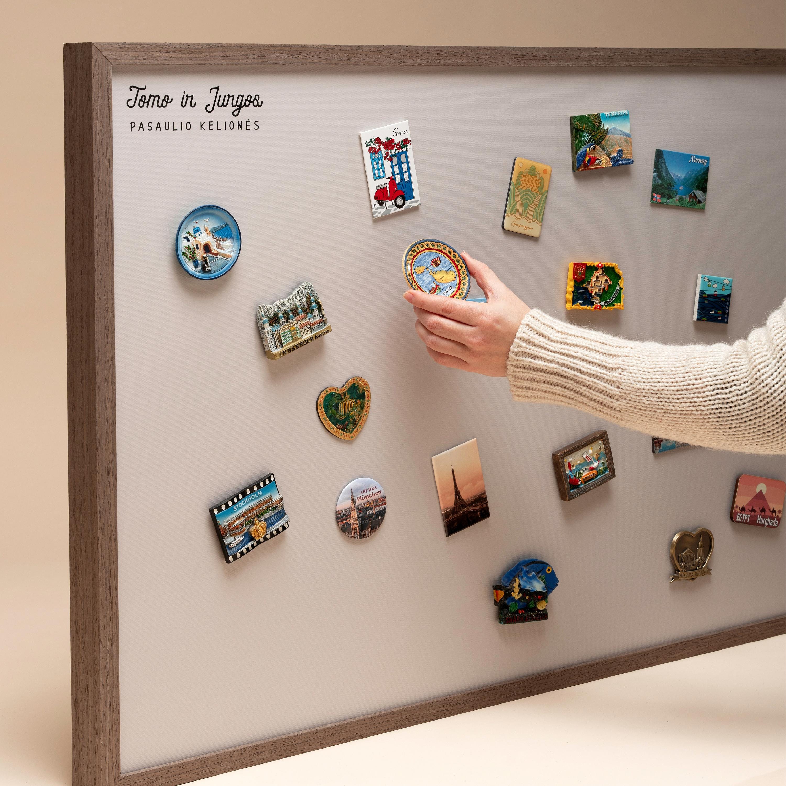 Travel Magnet Board - Aesthetic Souvenir Display Wall
