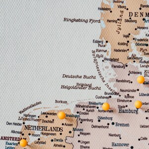 Push Pin Europe Map With Pins - Large Canvas Travel Pin Board ...