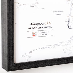 Pinnwand Mini Weltreisekarte Leinwand, gerahmte kleine Pinnwand zum Markieren von Orten, an denen Sie waren, minimaler Pinnbarer Reise-Tracker zum Pinnen von Orten