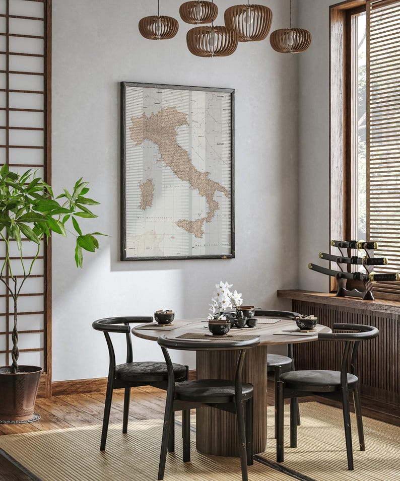Large Italy Map Poster, Detailed Italy Map With Regions and Cities ...
