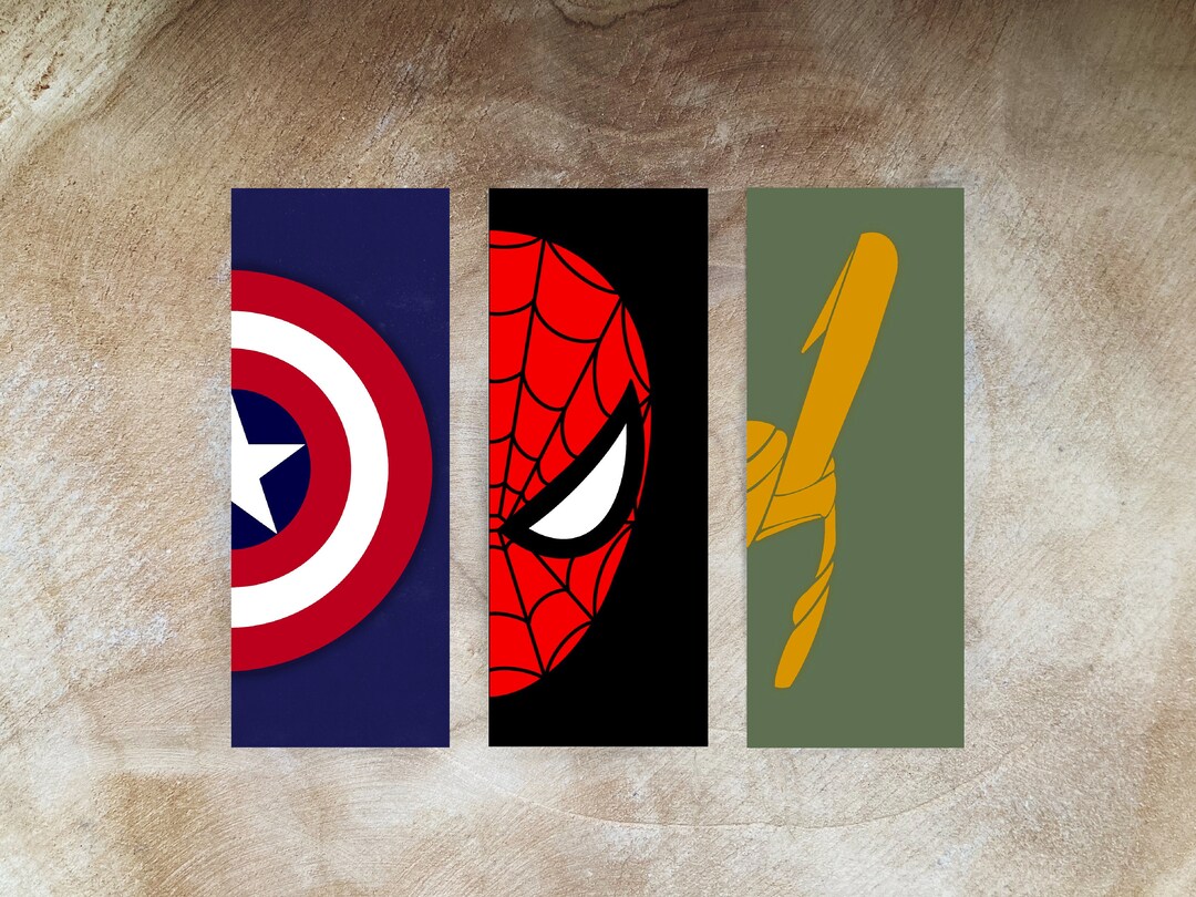 Marvel Bookmark - Etsy