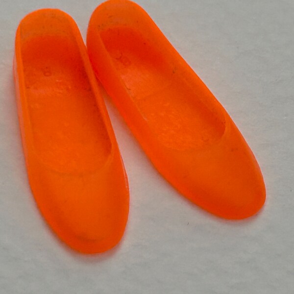 Vintage Barbie Doll Skipper Htf Orange Flat Shoes Japan 1960s