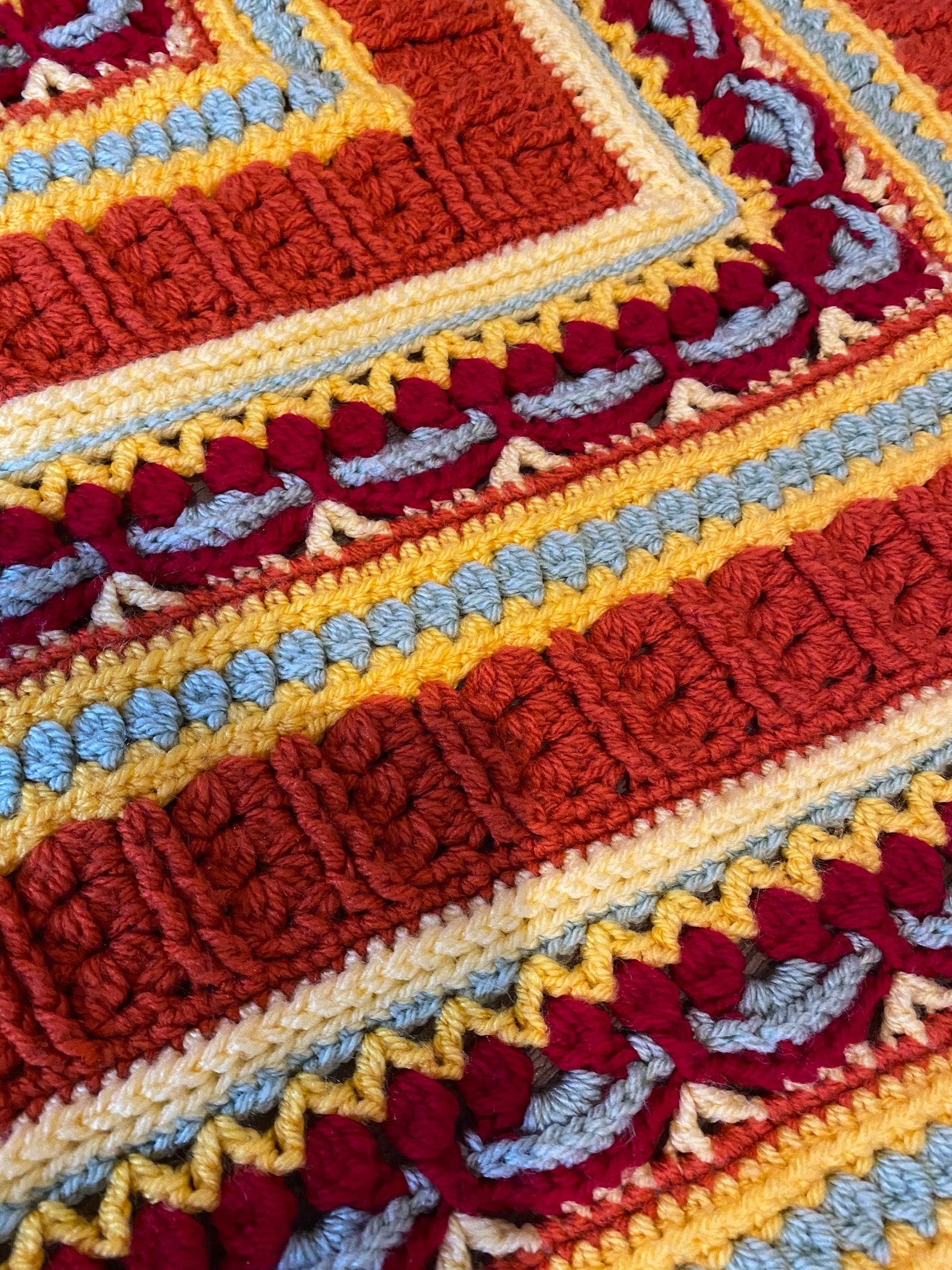Beautiful Crocheted Aztec Inspired Blanket Throw Afghan 120cm Etsy