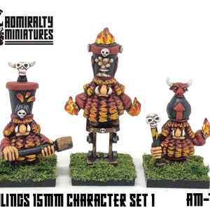 3 Tjubling Characters 15mm Fantasy Wargaming Admiralty Miniatures Sculpted by Tjub Chaos Abyssal Infernal Dwarfs Dwarves Prophet Sorcerer AM image 1