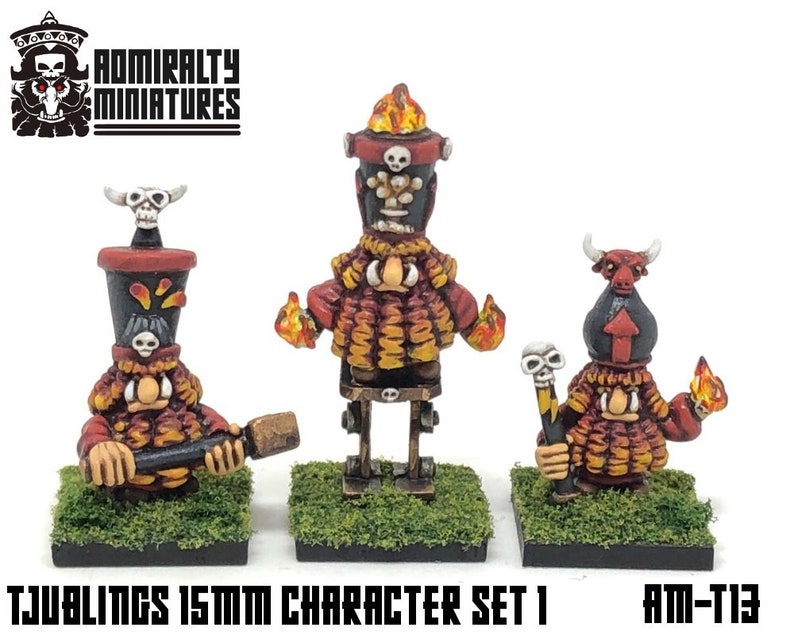 3 Tjubling Characters 15mm Fantasy Wargaming Admiralty Miniatures Sculpted by Tjub Chaos Abyssal Infernal Dwarfs Dwarves Prophet Sorcerer AM image 1