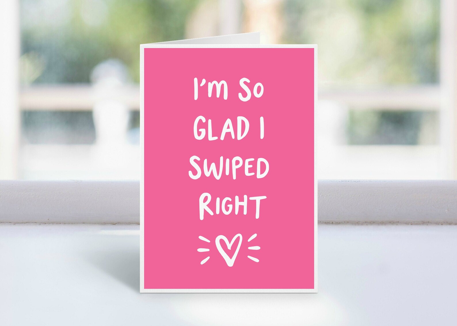 I'm So Glad I Swiped Right Funny Anniversary Day Card | Etsy