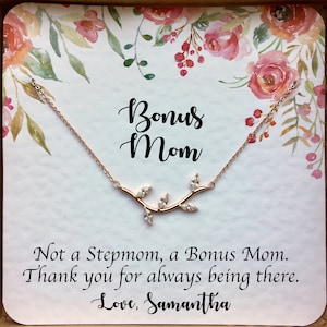 Bonus Mom Gift, Stepmother Gift, Step Mom Wedding Jewelry, Personalized Gift for Stepmom, Second Mom Necklace, Step Mom Gift, Other Mom Gift