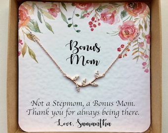 To My Bonus Mom Necklace, Personalized Gift for Stepmom, Stepmother Gift, Step Mom Wedding Jewelry, Second Mom Necklace, Other Mom Present