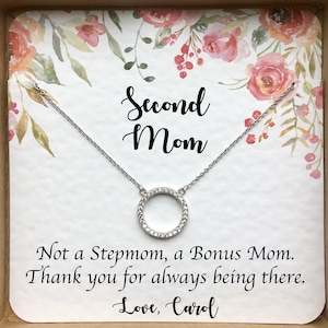 Bonus moeder ketting, stiefmoeder van de bruid cadeau, stiefmoeder cadeau, bonus moeder cadeau, stiefmoeder huwelijkscadeau van bruid, schoonmoeder cadeau