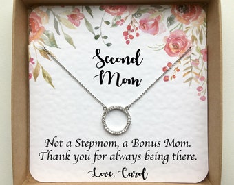 Bonus Mom Necklace, Step Mom of the Bride Gift, Stepmother Gift, Bonus Mom Gift, Step Mom Wedding Gift from Bride, Mother in Law Gift