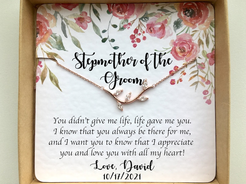 Step Mom Jewelry Step Mother Necklace from Daughter in Law Stepmom of Groom Necklace Wedding Day Gift Ideas STEPMOTHER of the Groom Gift