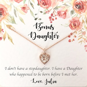 Stiefdochter huwelijksgeschenk, bonus dochter cadeau, stiefdochter cadeau, stiefdochter huwelijkscadeau, onbiologische dochter ketting sieraden