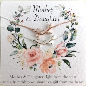 Mother Daughter Necklace Set, Mother Daughter Gift, Mothers Day Gift from Daughter, Mom Birthday Gift from Daughter