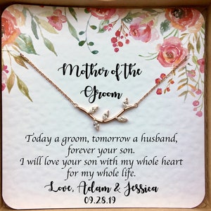 Mutter des Bräutigams Geschenk von Braut und Bräutigam, zukünftige Schwiegermutter Hochzeitsgeschenk, personalisierte Karte Hochzeitskette von Schwiegertochter