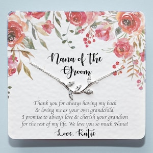 NANA der Bräutigam-Geschenk von der Braut, Großmutter des Bräutigam-Halskette mit personalisierter Karte, Oma-Hochzeitsschmuck, Geschenk der Großmutter des Bräutigams