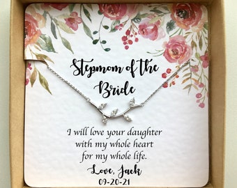 Stepmom gift from bride and groom, Stepmom wedding gift, Step mom necklace, Step mother gift,  Rehearsal dinner Stepmother gift