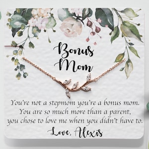 Bonus Mom Necklace, Step Mother Gift, Second Mom Jewelry, Step Mom Wedding Gift from Bride, Stepmom Christmas Present, Stepmother Birthday