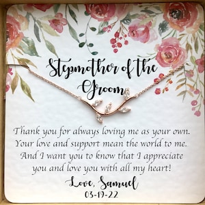 Step mom wedding gift from groom | Step mother in law gift from bride | Bonus mom necklace | Rehearsal dinner Stepmother gift | Engagement