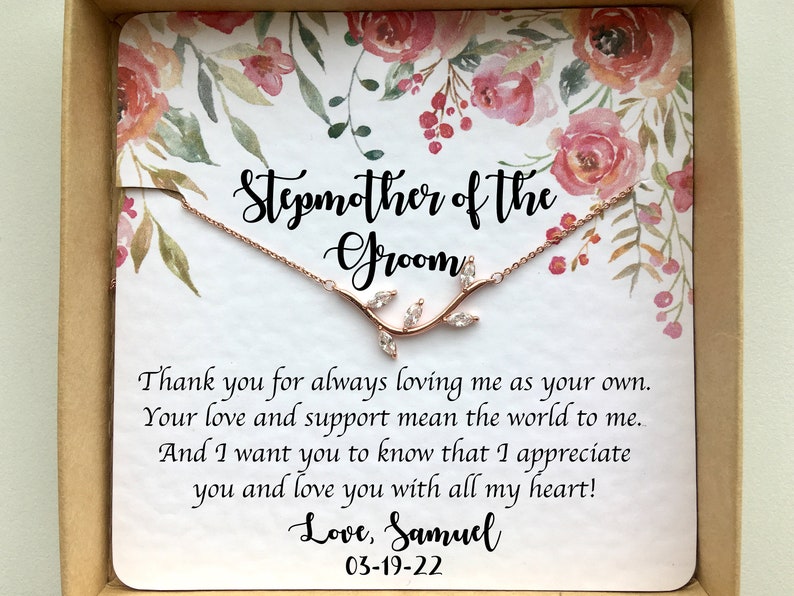 Step Mom Jewelry Step Mother Necklace from Daughter in Law Stepmom of Groom Necklace Wedding Day Gift Ideas STEPMOTHER of the Groom Gift