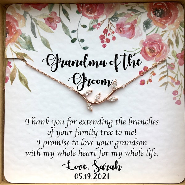 GRANDMA of the GROOM Gift from Bride, Grandmother of Groom Necklace With Personalized Card, Tree Of Life Jewelry, Grandma-of-the-Groom Gifts