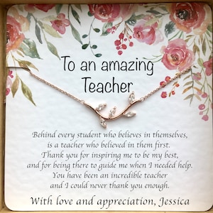 Teacher Appreciation Gift, Personalized Teacher Gift, Daycare Teacher Gift, Thank You Gift Necklace, Custom Gift for Teacher End of Year